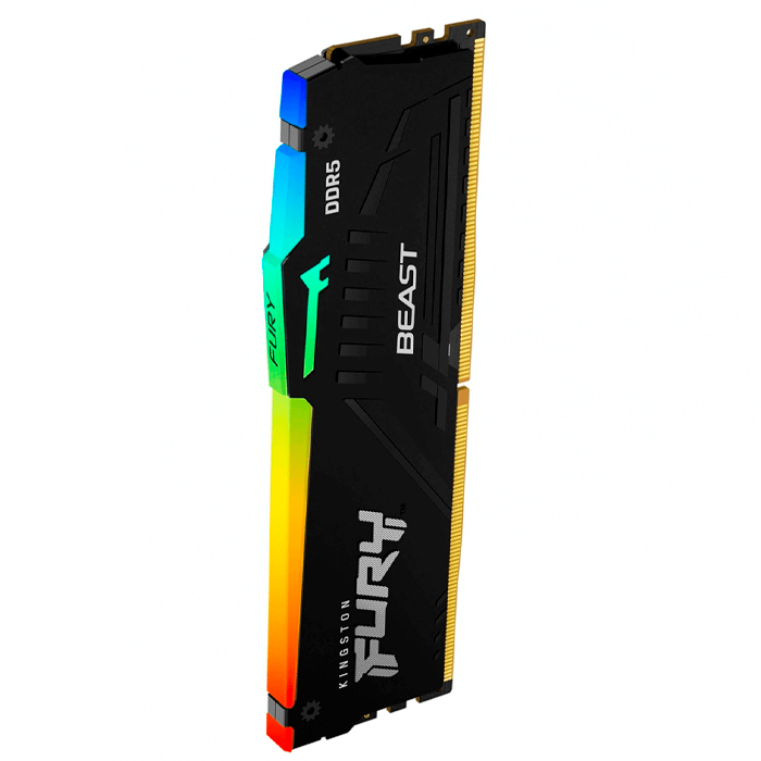 Memoria RAM DDR5 16GB 5200MT/s KINGSTON FURY BEAST RGB 1x16GB Negro KF552C40BBA-16