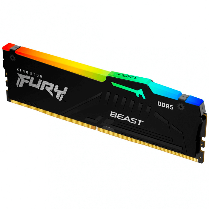 Memoria RAM DDR5 16GB 5200MT/s KINGSTON FURY BEAST RGB 1x16GB Negro KF552C40BBA-16
