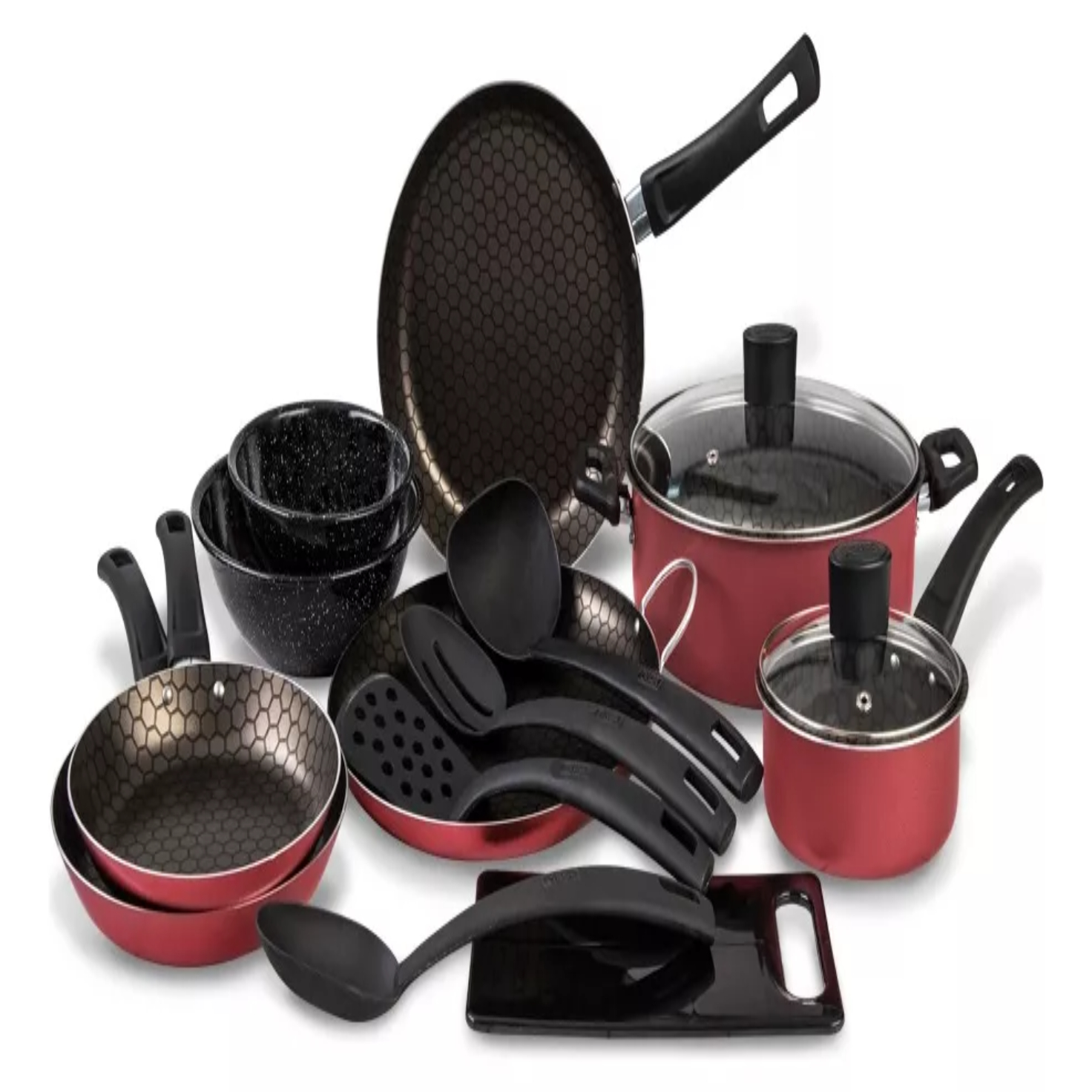 Batería Equipa Tu Cocina Cinsa Esencial De 15 Piezas Rojo