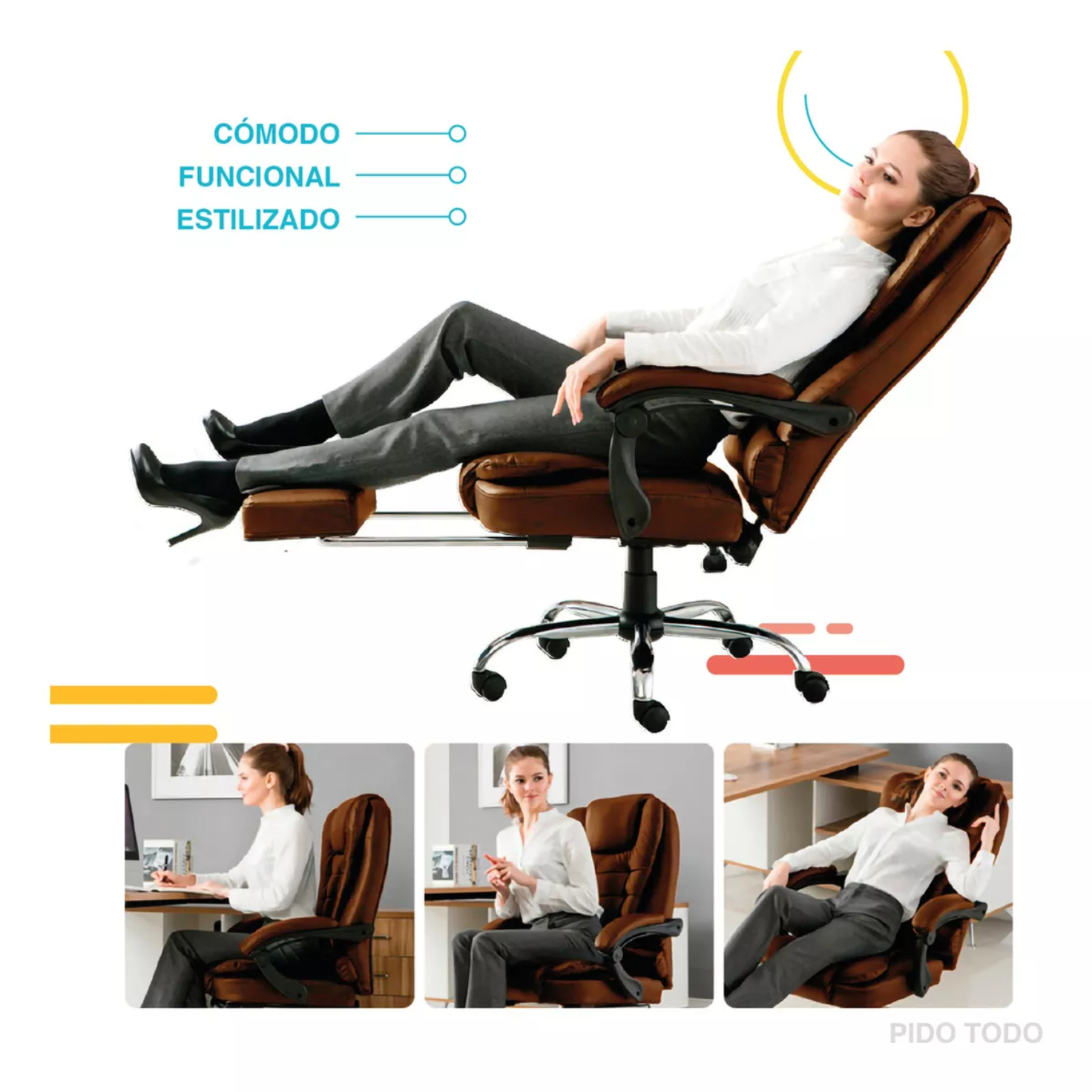 Silla Ejecutiva De Escritorio Oficina Ergonómica Reclinable