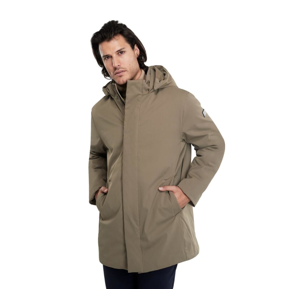 Chamarra D.E.E.P. Selection beige tipo parka para hombre, mod. 1097549