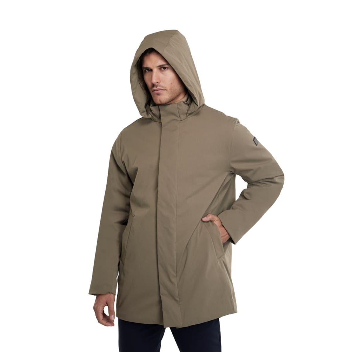 Chamarra D.E.E.P. Selection beige tipo parka para hombre, mod. 1097549