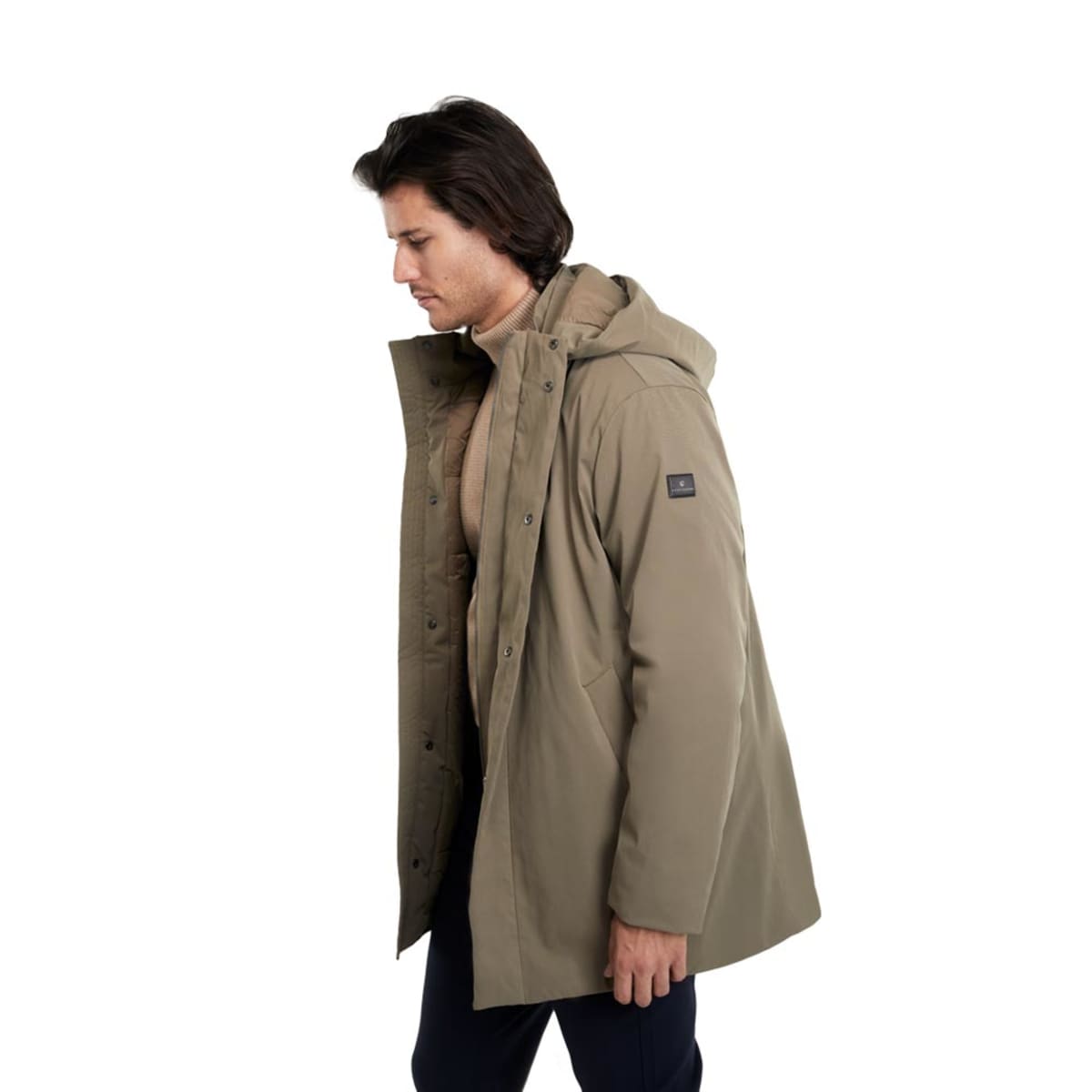 Chamarra D.E.E.P. Selection beige tipo parka para hombre, mod. 1097549