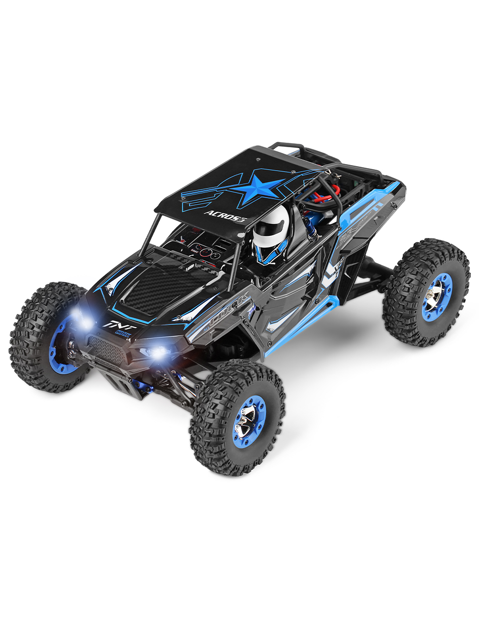 Carro Control Remoto 4x4 off road 50Km/h Buggy Jeep Razer RC Camioneta WLtech WLtoys Remote Control Car All Terrain Azul 12427/8-b