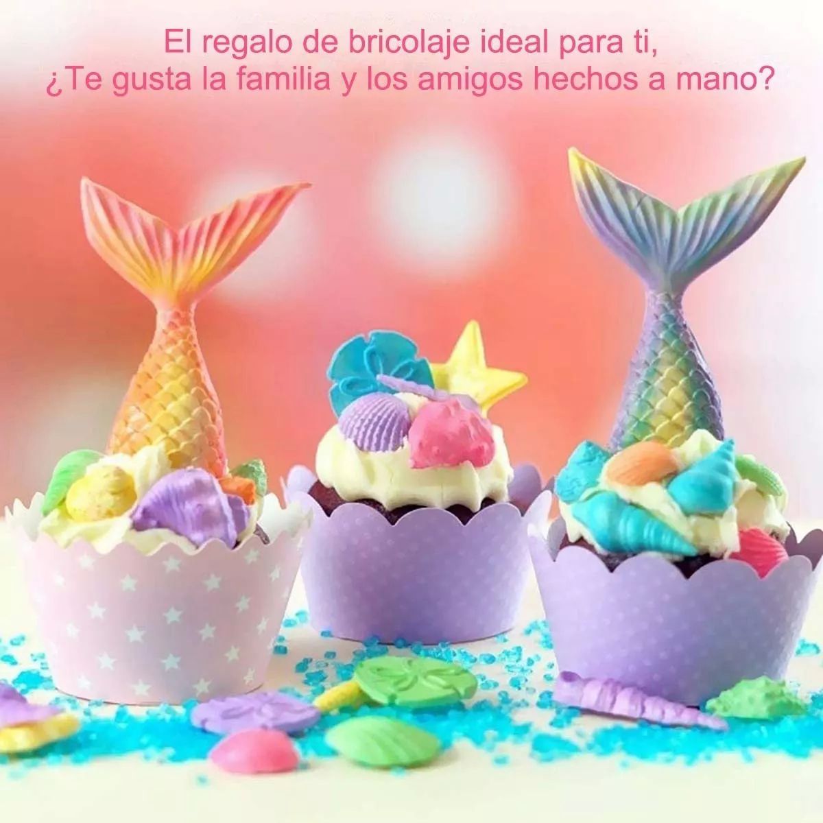 Molde De Silicona Para Fondant Con Cola De Sirena, 6 Unidade