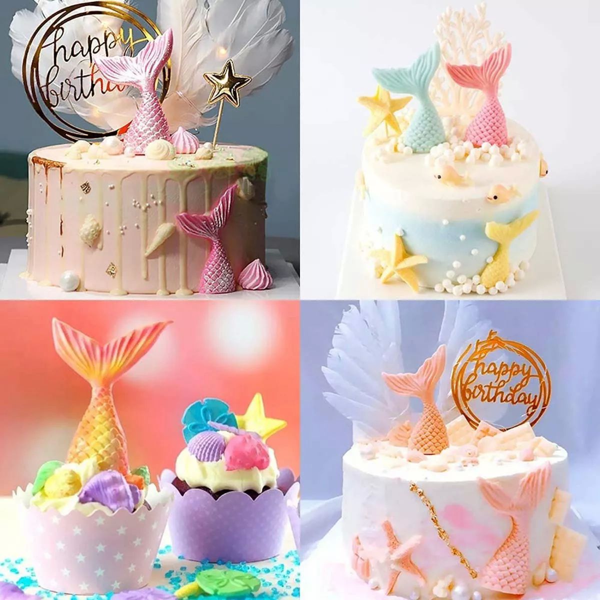 Molde De Silicona Para Fondant Con Cola De Sirena, 6 Unidade