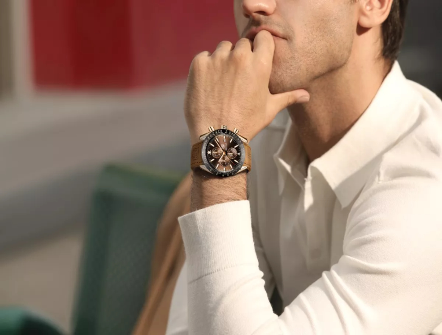 Reloj Benyar De Cuero Casual Para Hombre Con Cronógrafo