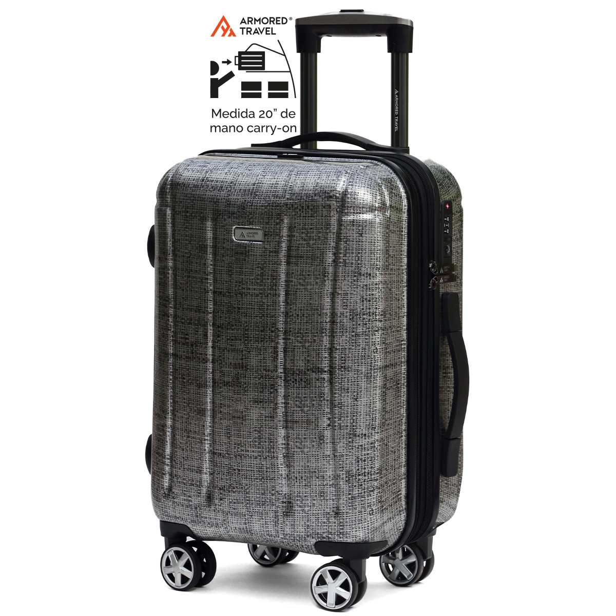 Maleta de mano carry-on cabina policarbonato Pro-x Luna 20 pulgadas capacidad 10 kg rígida con cierre expandible candado de seguridad tsa-lock Armored Travel