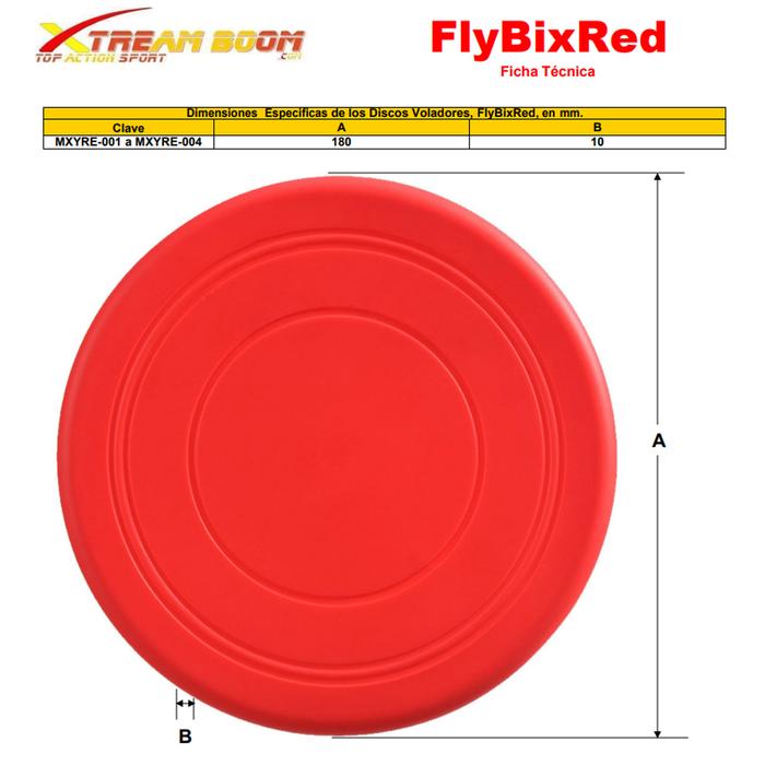 Frisbee de largo alcance MXYRE-001-1 1 Pza Disco volador Silicona Diámetro18 cm Rojo, FlyBixRed