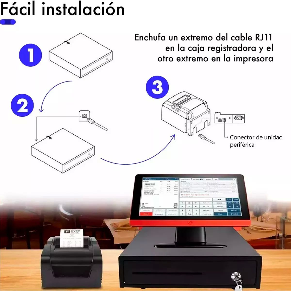 Cajon Dinero Metalico Caja Automatica Punto De Venta Rj11