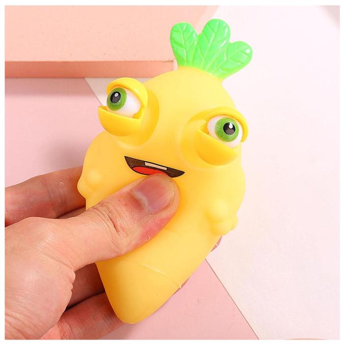 Reducción de Estres Juguetes MXPCW-001-7 1Pza Zanahoria Goma Blanda TPR NaranjaVerde, PopCarrotOrange