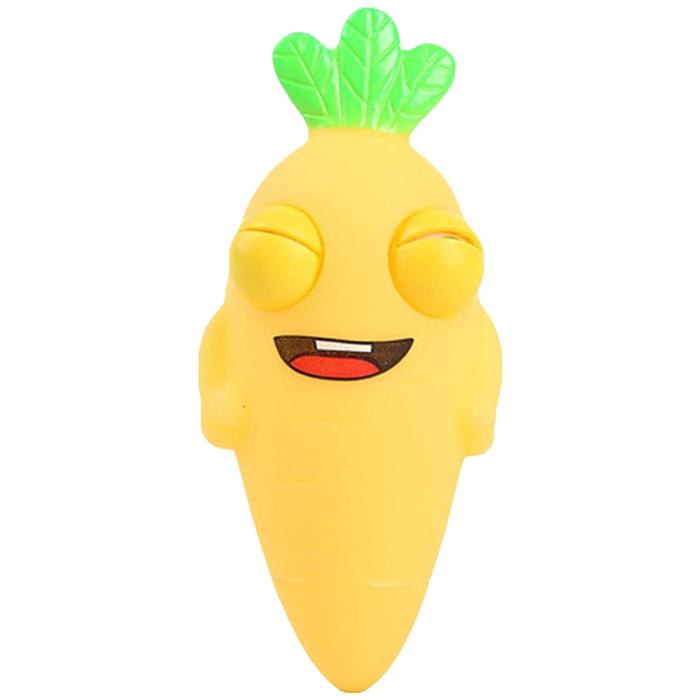 Practicos Juguetes Relajantes MXPCW-001-5 1Pza Zanahoria Goma Blanda TPR NaranjaVerde, PopCarrotOrange