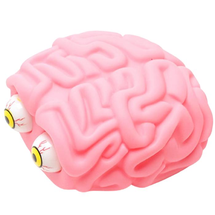 Objetos AntiEstres MXPBN-001-6 1Pza Cerebro Goma Blanda TPR Rosa, PopBrain