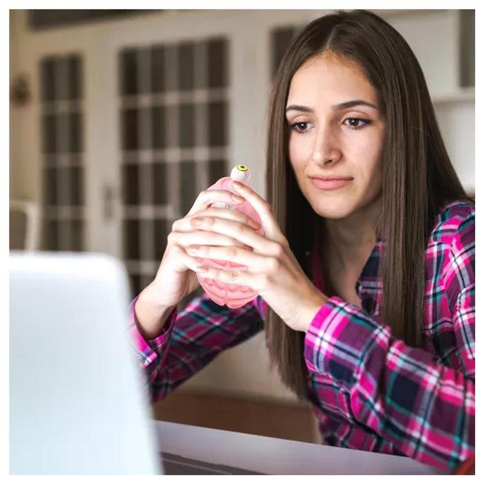 Juguetes MXPBN-001-2 1Pza Cerebro Goma Blanda TPR Rosa, PopBrain