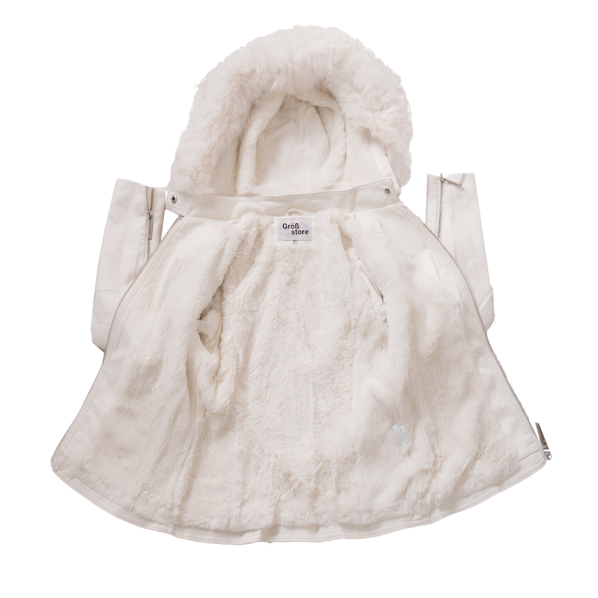 Chamarra Piel Con Felpa Gorro Desmontable Cuero Pu.