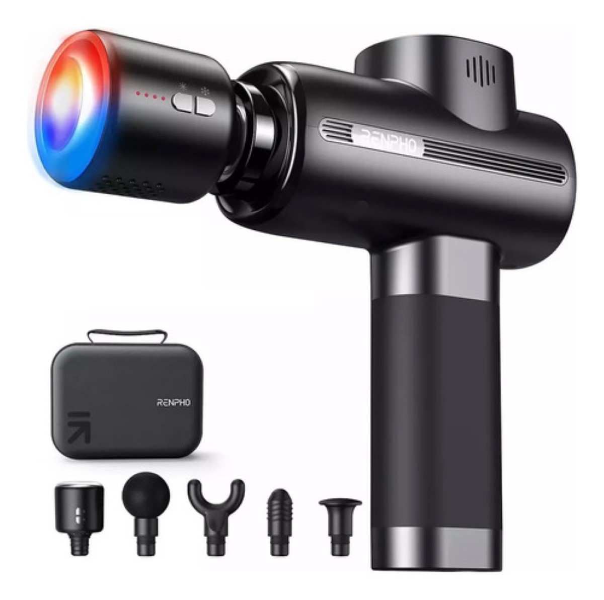 Pistola Masajeadora Eléctrica Con Frío Y Calor Muscular, Negro