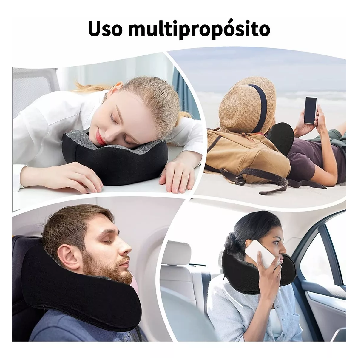 Almohada De Cuello De Viaje De Espuma Viscoelástica Cómodo