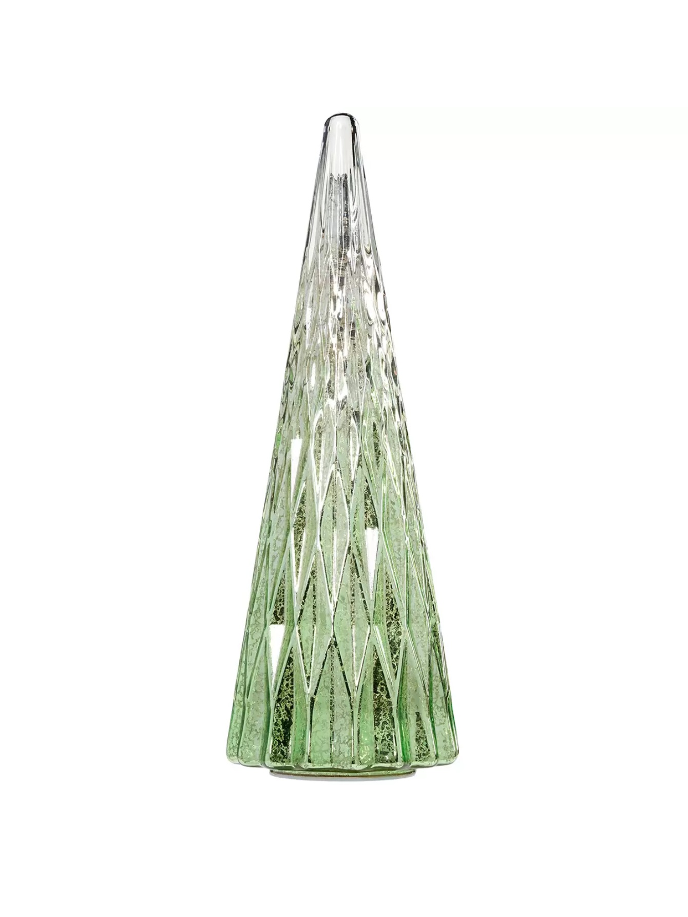 Juego de 5 Árboles de Vidrio con Luz LED Verdes para Decoración de Mesa Navideña de Interiores