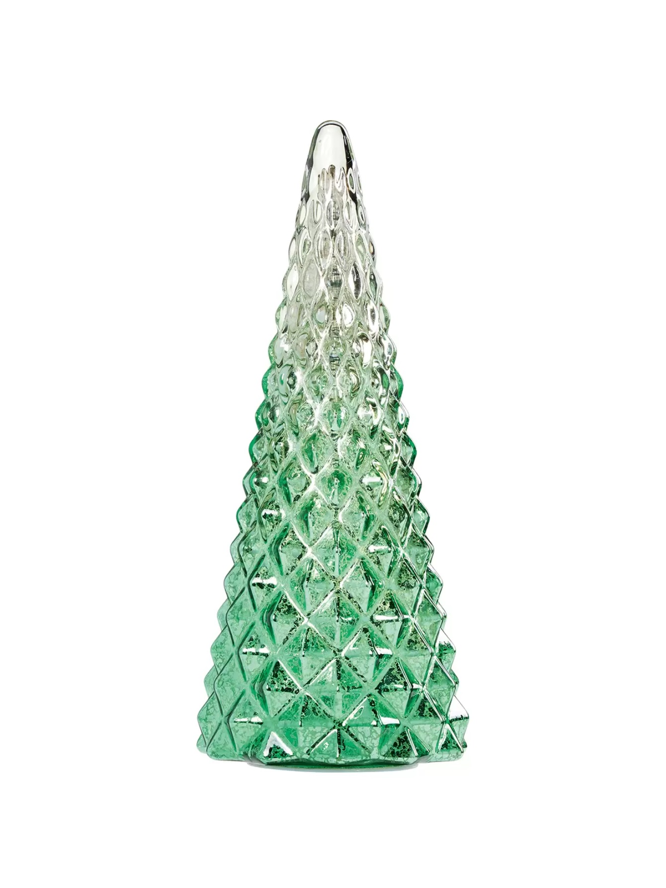 Juego de 5 Árboles de Vidrio con Luz LED Verdes para Decoración de Mesa Navideña de Interiores