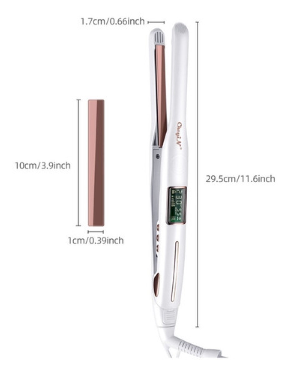 Plancha De Cabello Ckeyin De Cerámica 10mm, Dorado Y Blanco