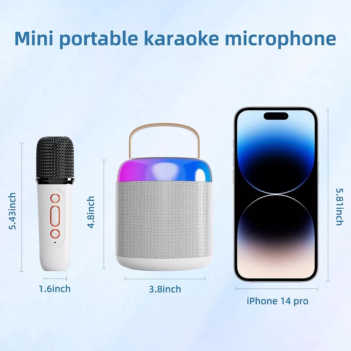 Bocina Bluetooth Inalámbrico Portátil Con Micrófono Karaoke