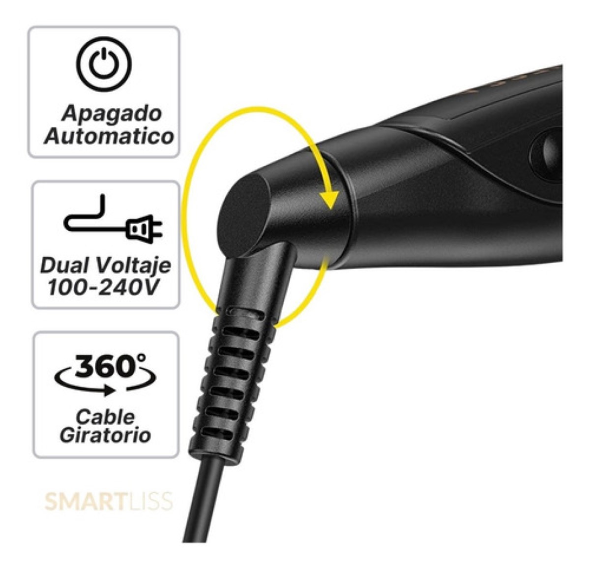 Plancha Cabello Profesional Titanio Puro + Argan negro