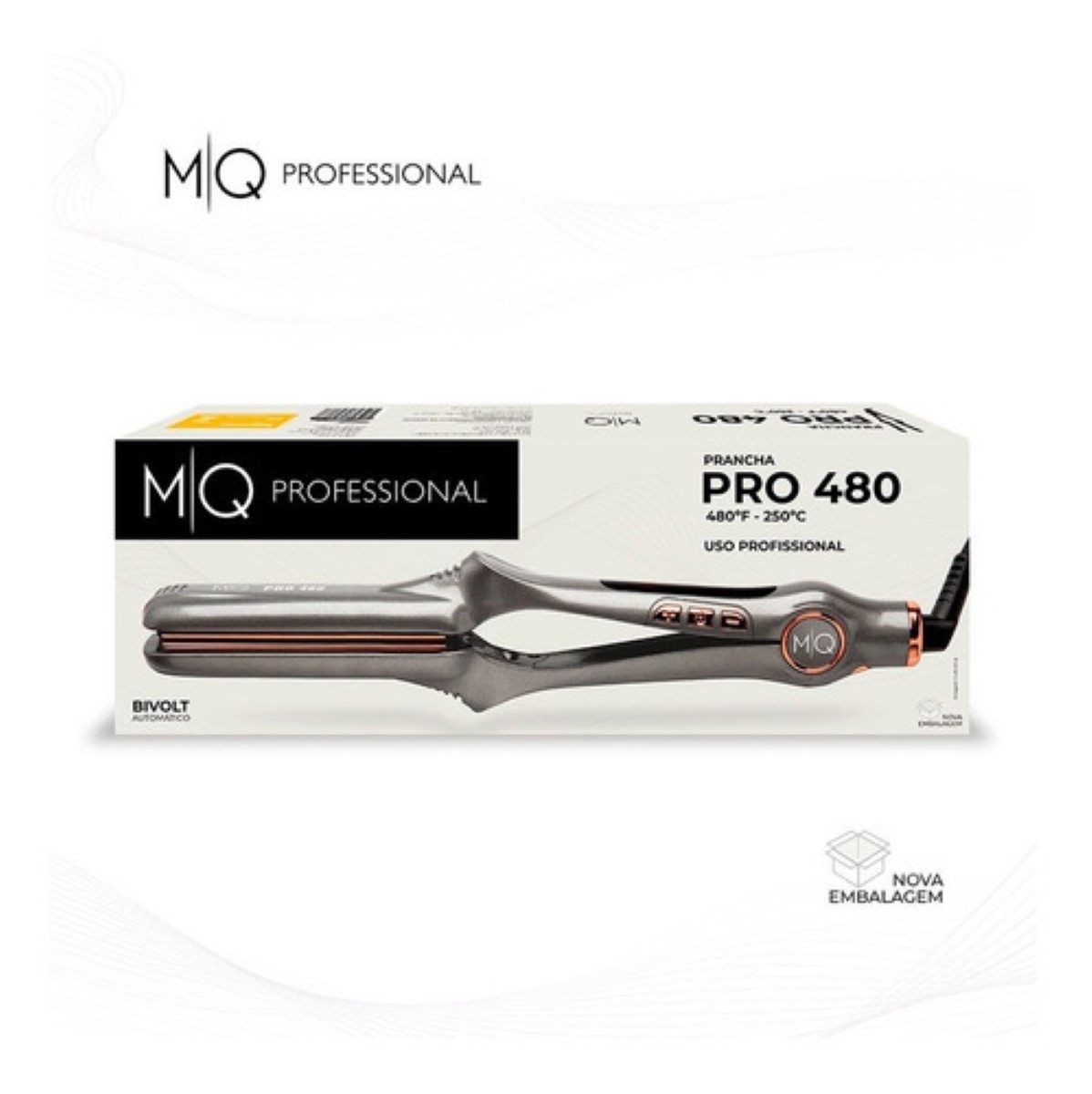 Plancha De Cabello Titanium Mq Pro 480 Bi Voltaje Color Gris