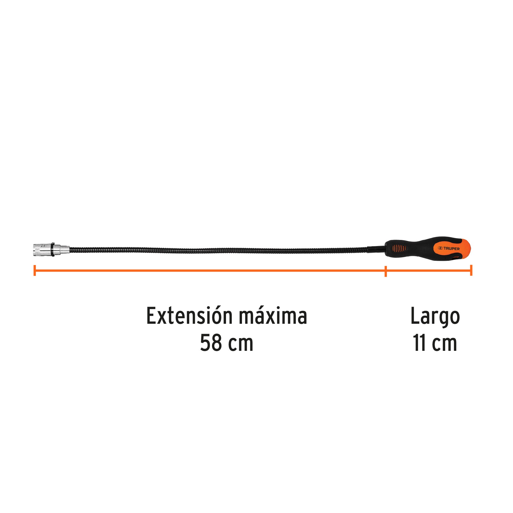 IMÁN FLEXIBLE DE ACERO CON LED, 3 KG, TRUPER 15326