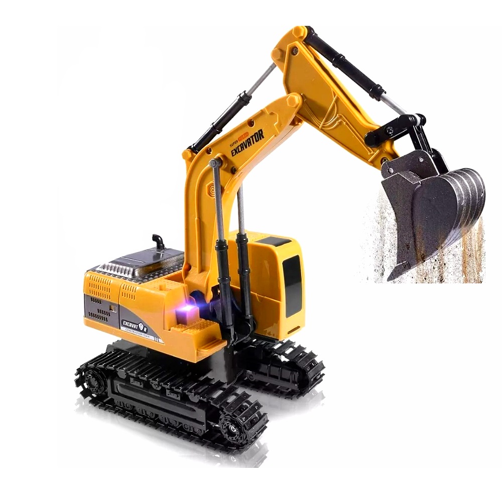 Excavadora Control Remoto 1:24 Rc Juguete 6canal Niños Metal