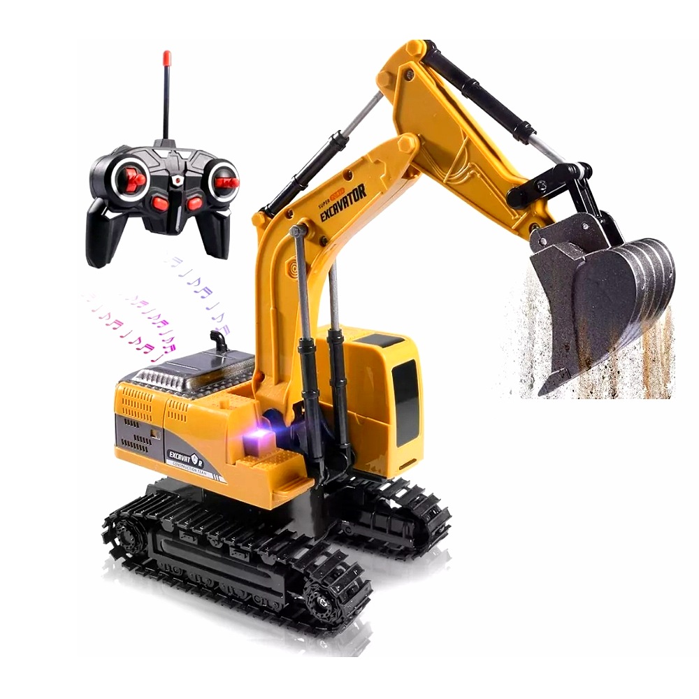 Excavadora Control Remoto 1:24 Rc Juguete 6canal Niños Metal
