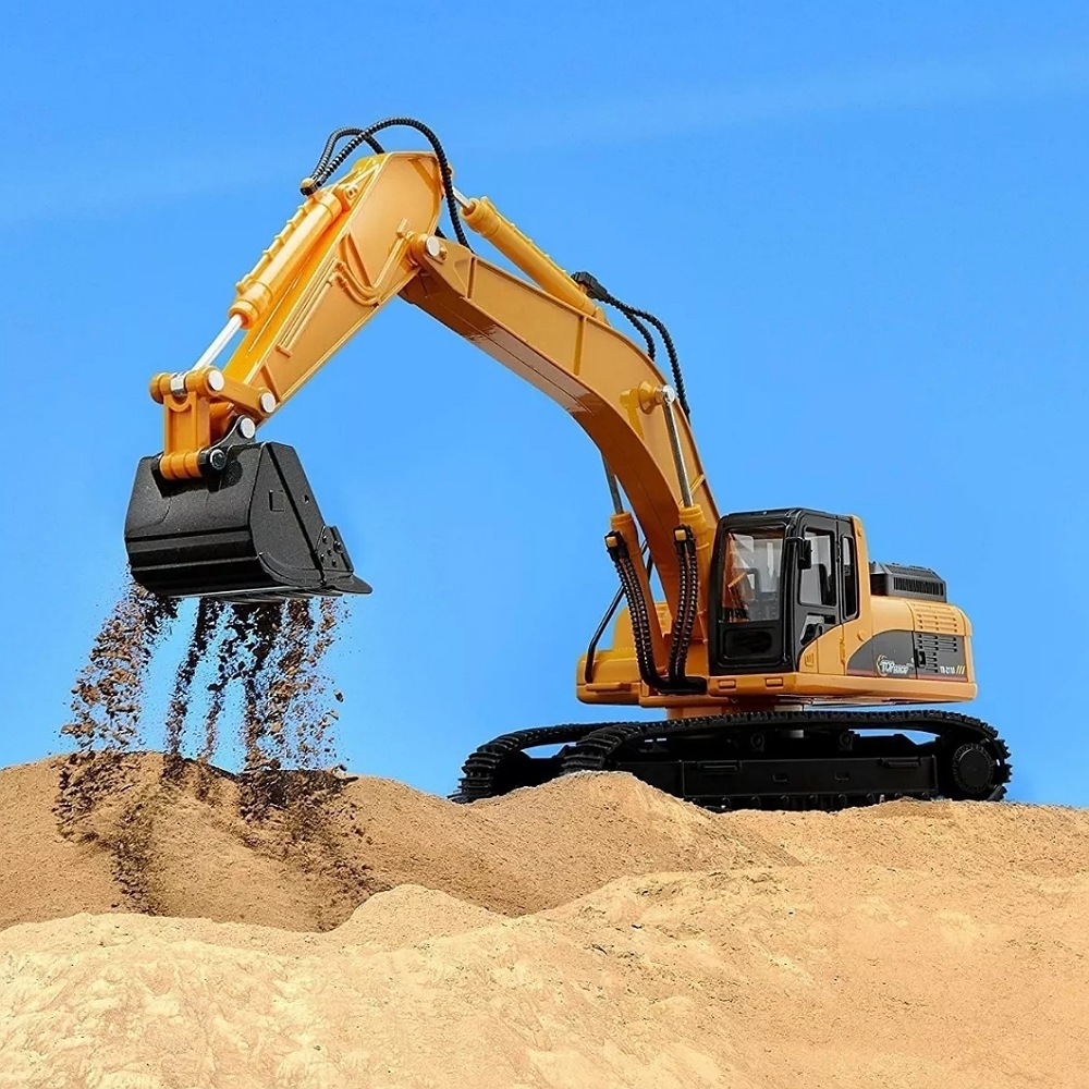 Excavadora Control Remoto 1:24 Rc Juguete 6canal Niños Metal