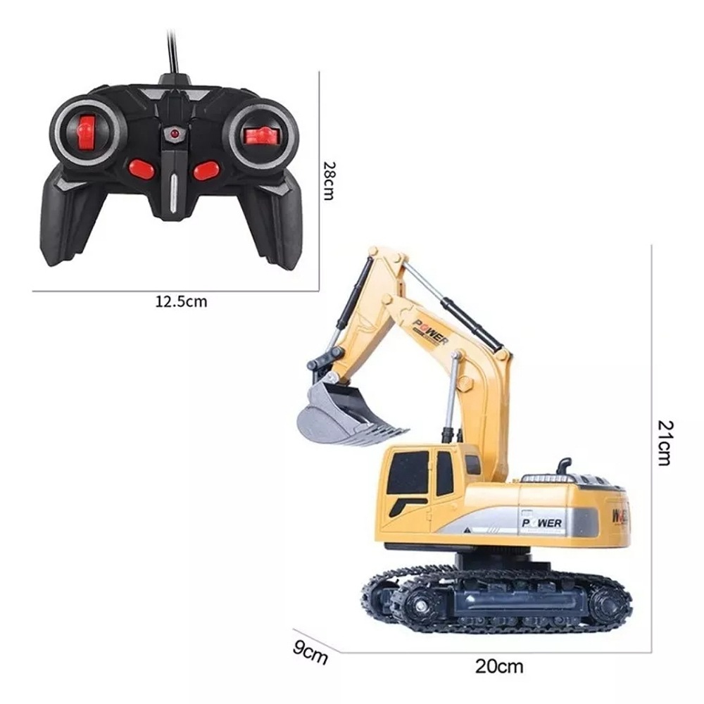 Excavadora Control Remoto 1:24 Rc Juguete 6canal Niños Metal