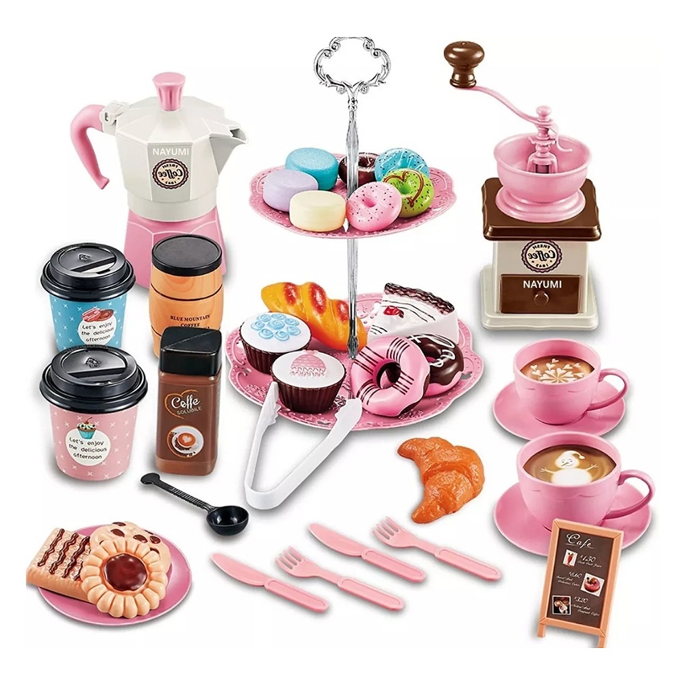 Juguete De Cocina Juego De Té Para Niños Cafetera Pastel 38