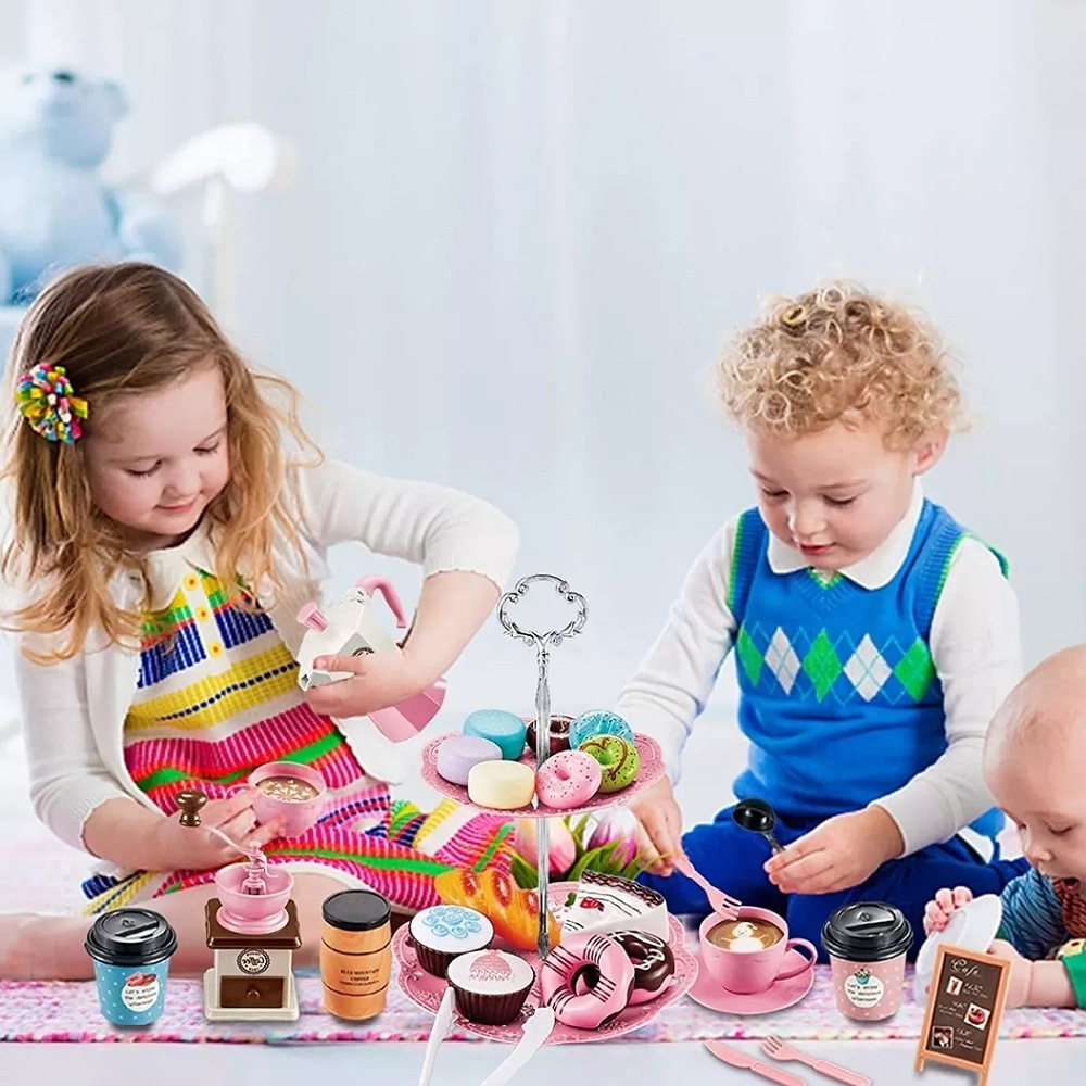 Juguete De Cocina Juego De Té Para Niños Cafetera Pastel 38