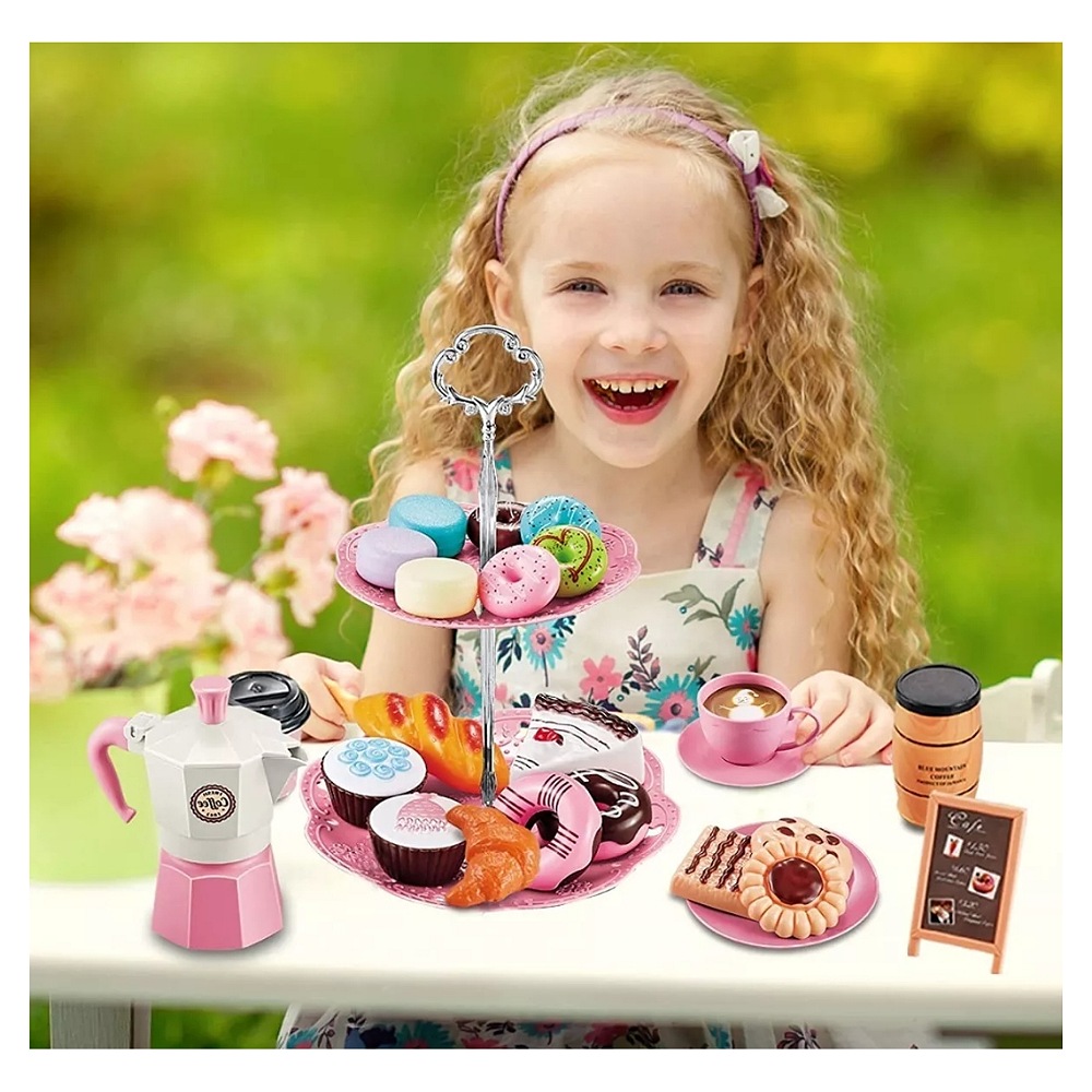 Juguete De Cocina Juego De Té Para Niños Cafetera Pastel 38