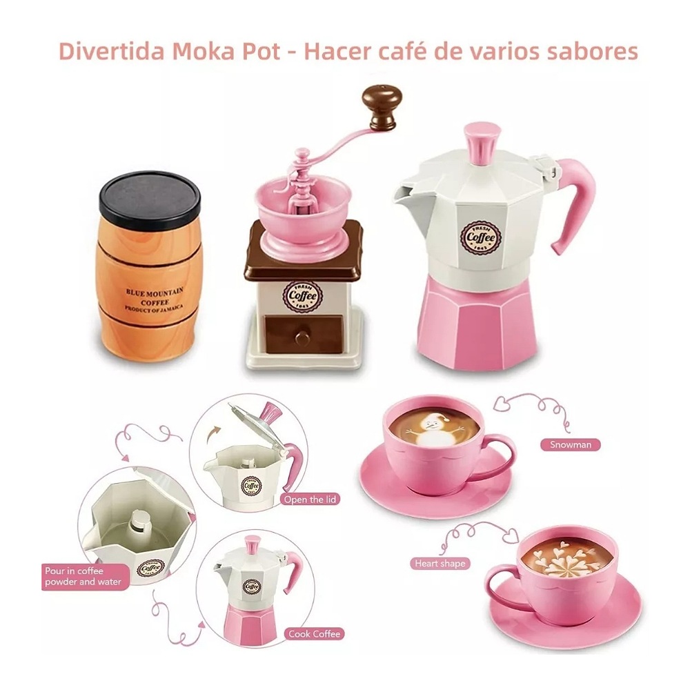Juguete De Cocina Juego De Té Para Niños Cafetera Pastel 38