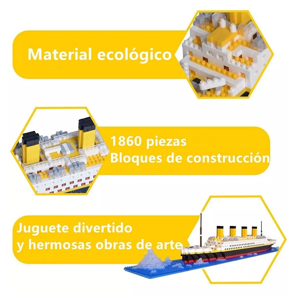 Kit De Bloques De Construcción Ensamblado Titanic 