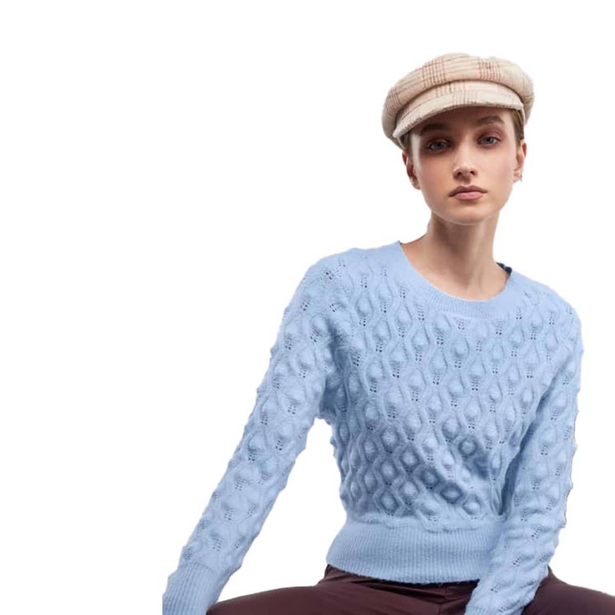 Sweater para mujer, color azul claro, marca Sao Paulo, mod. 1096290