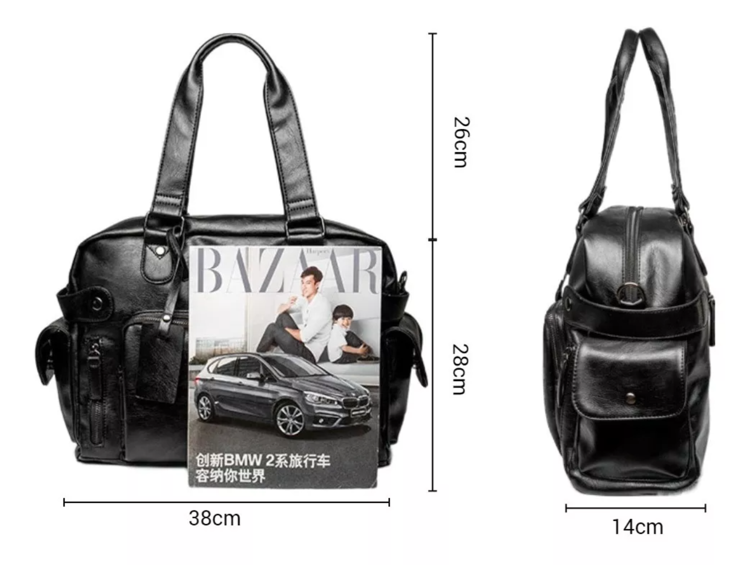 Bolsa Banderola Hombre Piel Grand Capacidad P/ Viaje