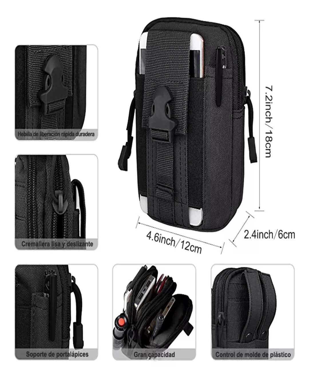 Cinturón Táctico Bolsa Táctica Con Gancho