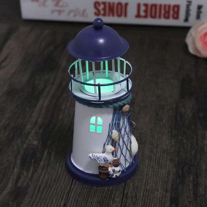 Faro Rústico Marino MXLHC-001-27 1Pza 14x6,5cm Metal Luz LED Rústico Lampara Artesanal enviada al Azar, LigthouseCoral