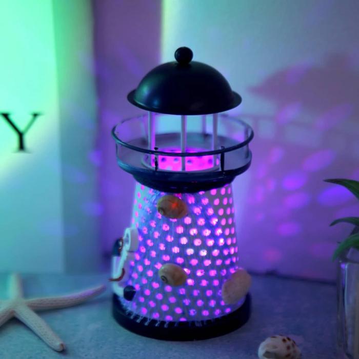 Faro Rústico Marino MXLHC-001-27 1Pza 14x6,5cm Metal Luz LED Rústico Lampara Artesanal enviada al Azar, LigthouseCoral