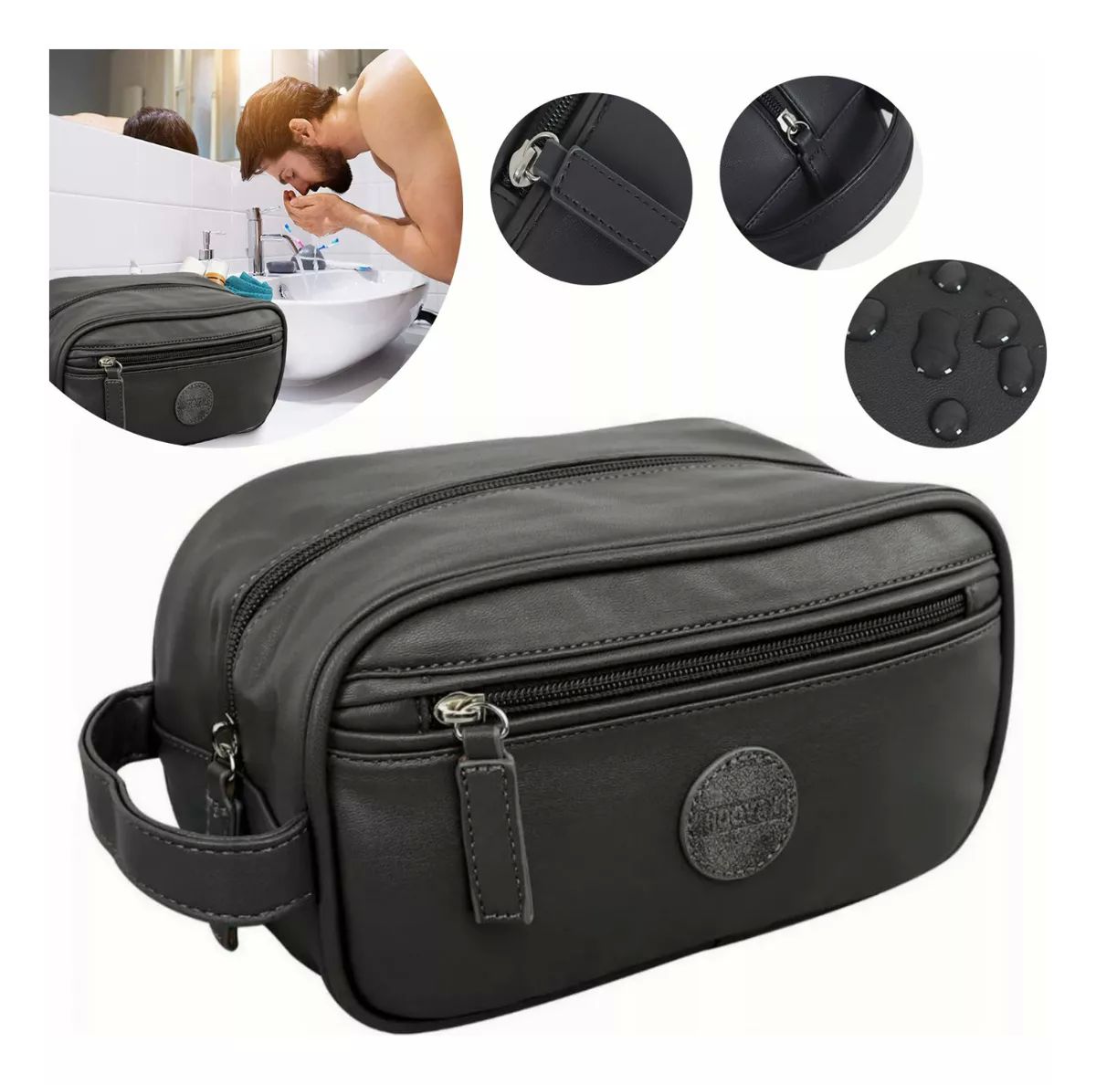 Regalo Hombre Neceser Hombre Piel Bolsa Sobaquera.