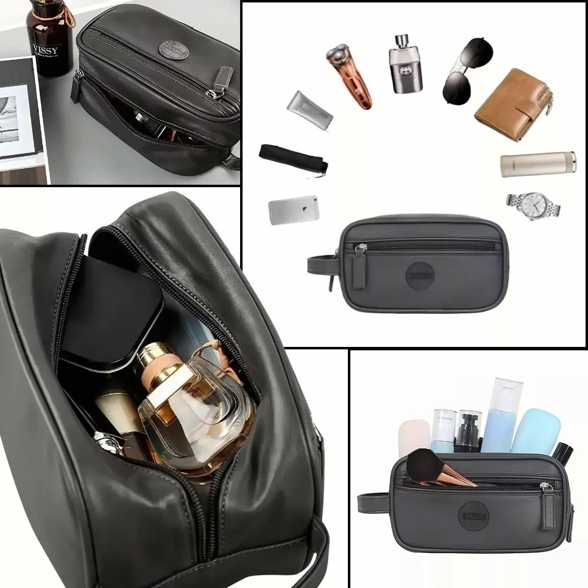 Regalo Hombre Neceser Hombre Piel Bolsa Sobaquera.