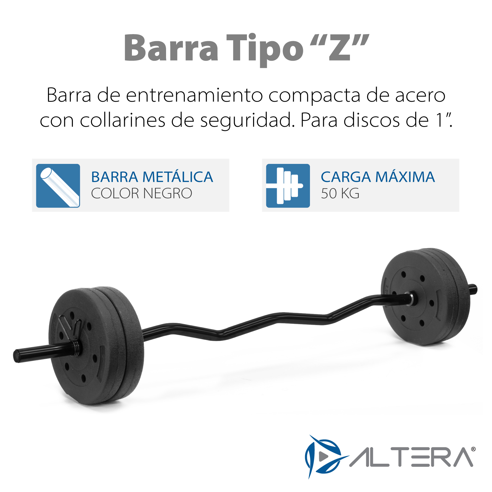 Altera Kit de Pesas Par de Mancuernas, Discos - 40 Lbs Combo No. 112