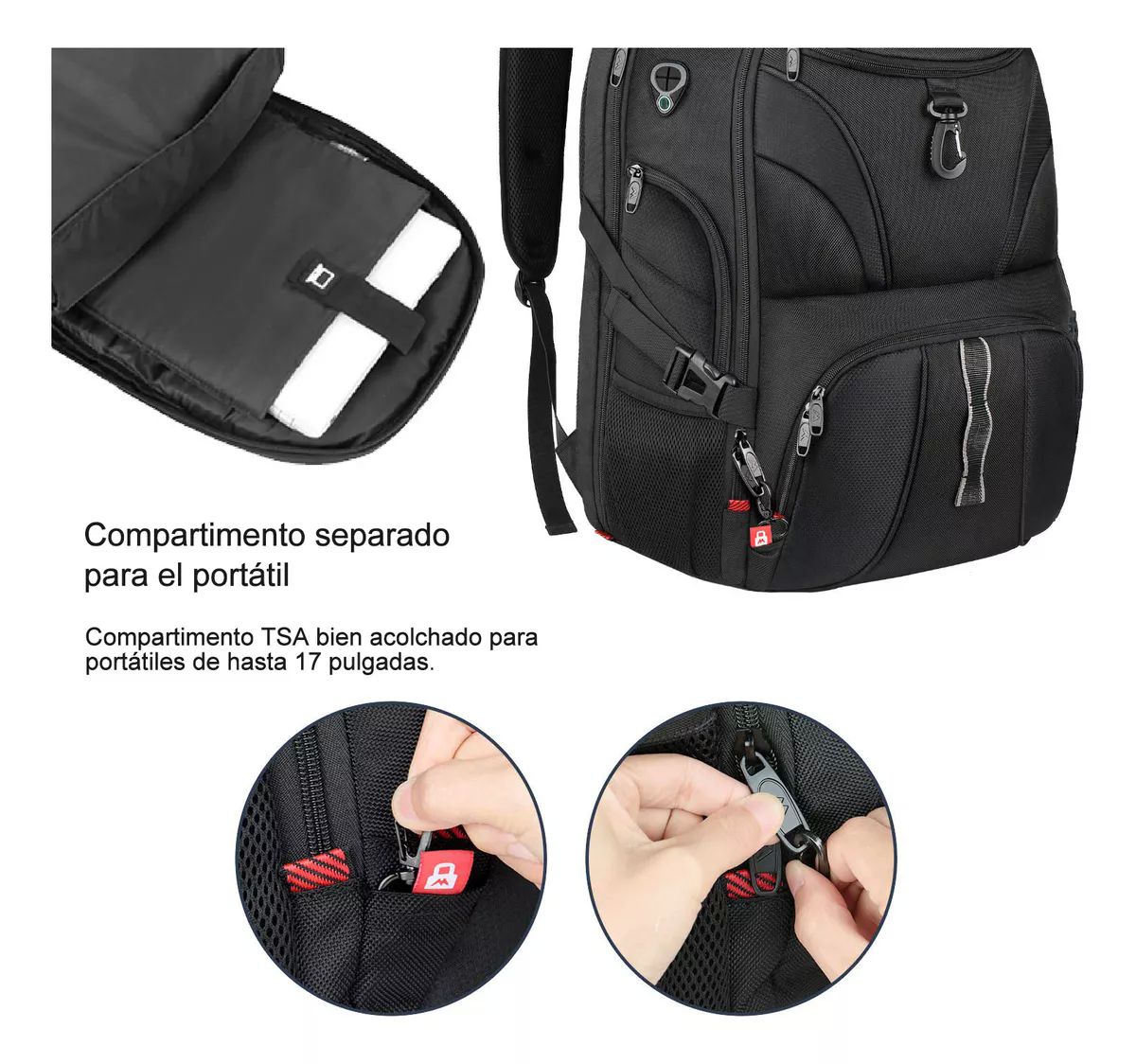 Mochila Para Laptop De 17 Inch, Mochila De Viaje Para Hombre