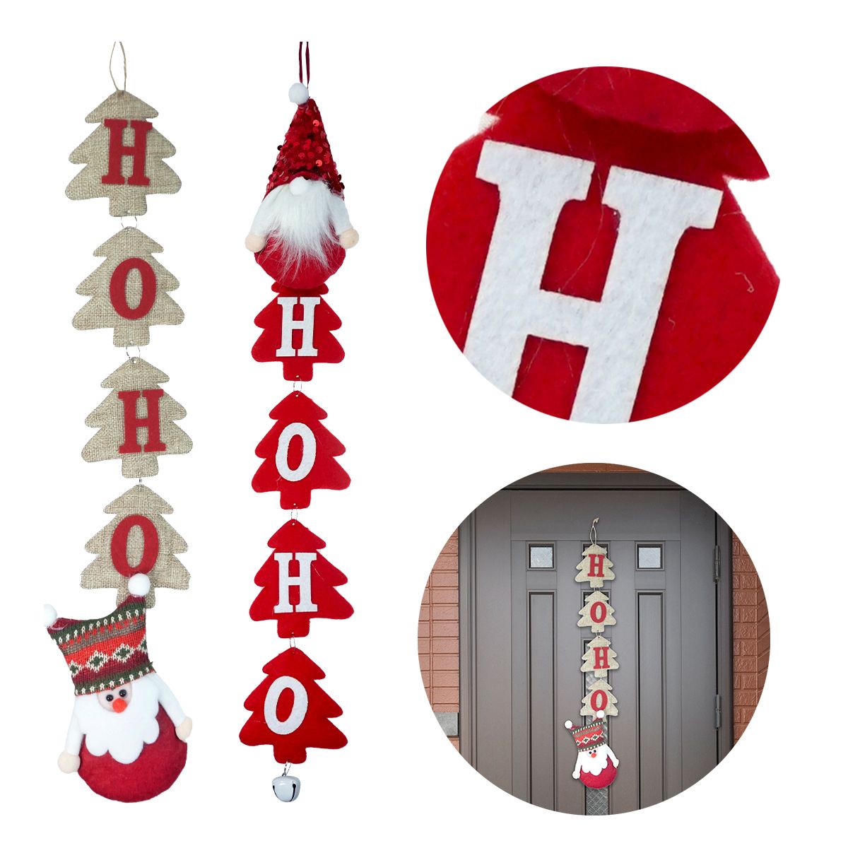 Adornos Navideño Para Puerta O Ventana Colgante Navidad 2 Pz 