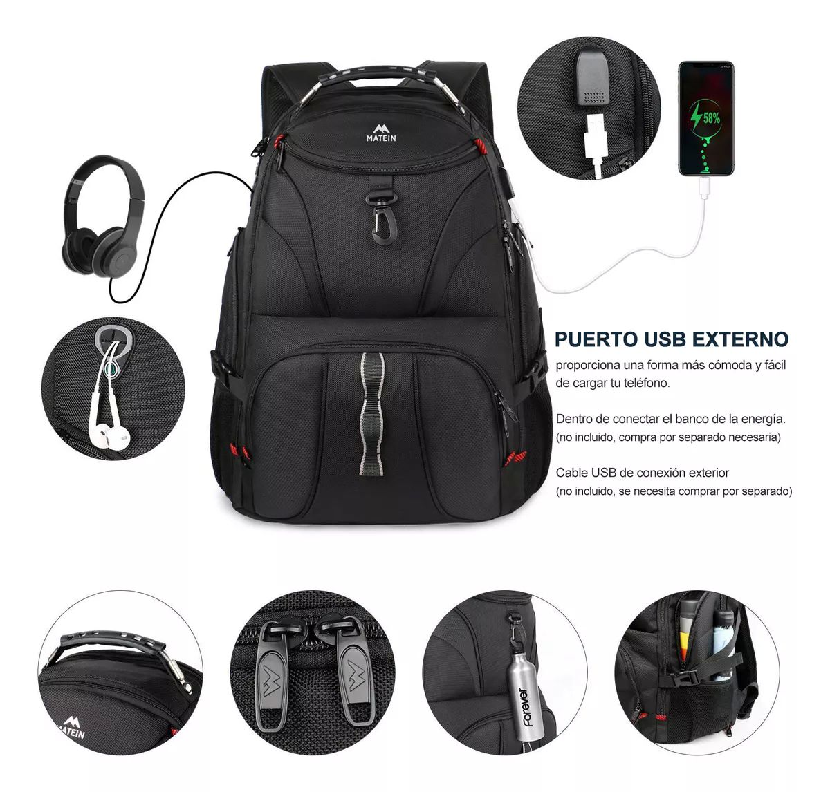 Mochila Para Laptop De 17 Inch, Mochila De Viaje Para Hombre