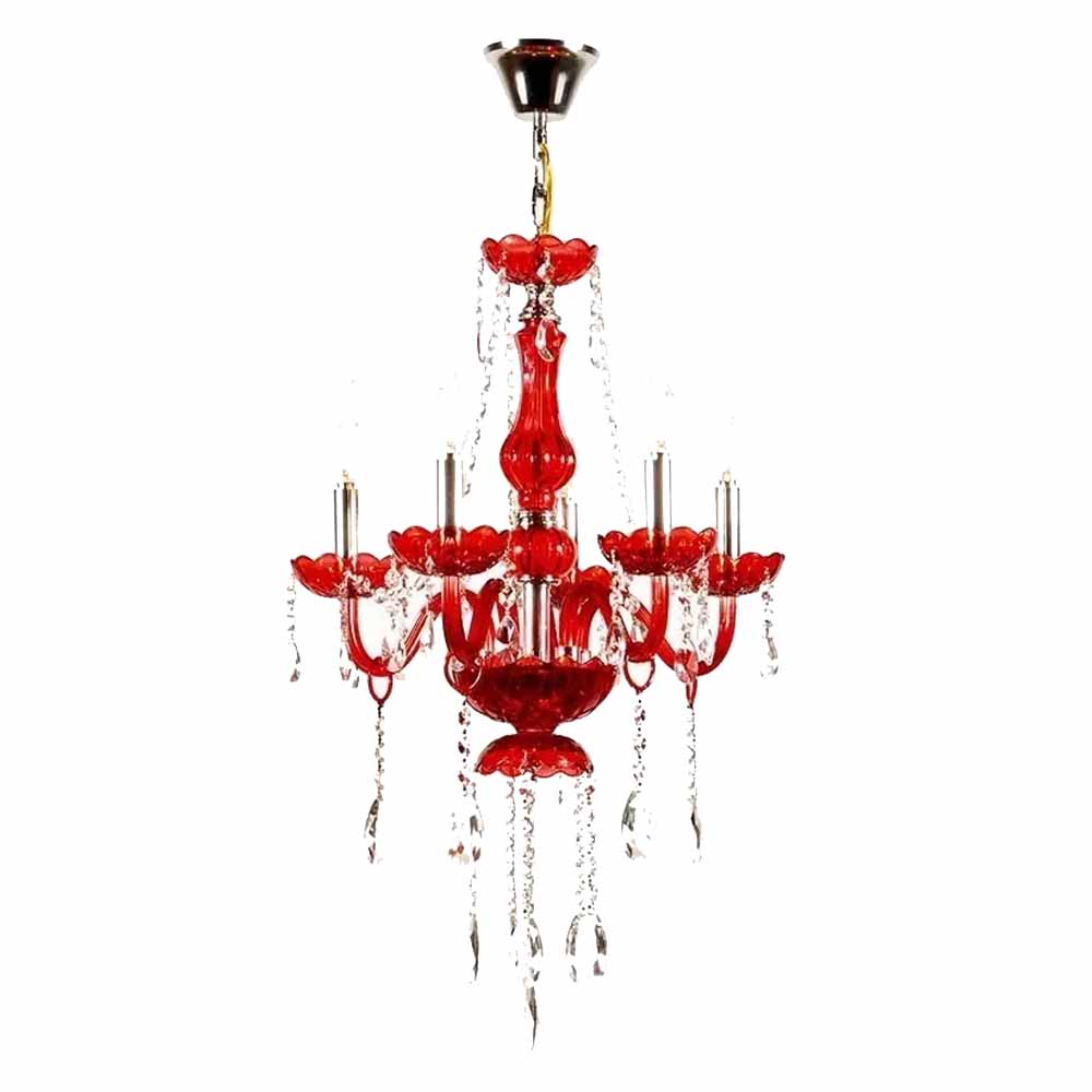 Candil 5 Luces Cristal Cortado Lujo Palace Red E12 Gamalux