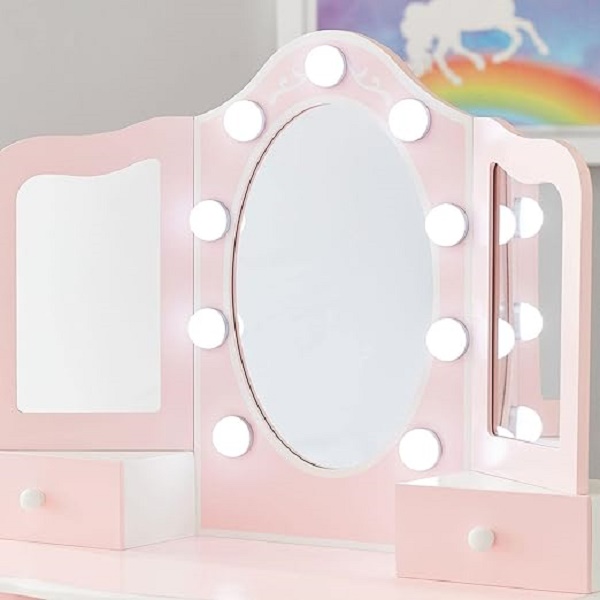 Tocador Para Niña Member's Mark Con Banco Luces y Cajones